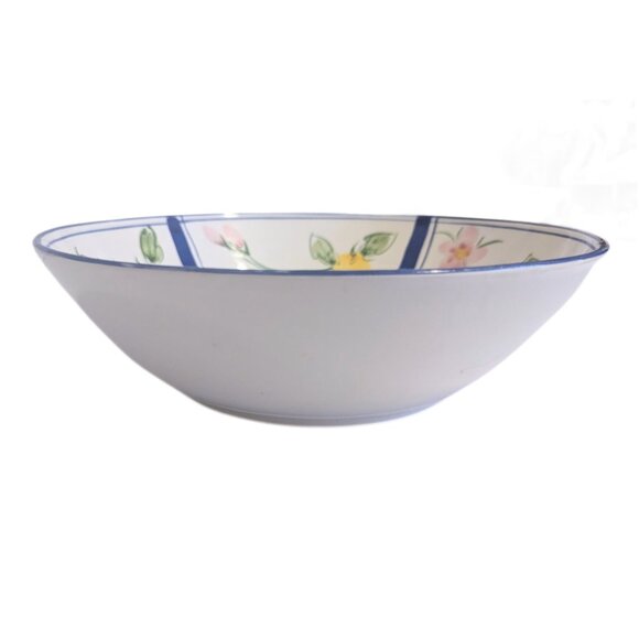 Vintage Hand Painted Ceramic Salad Serving Bowl #744 12" Lemon Motif MCM - Picture 3 of 12